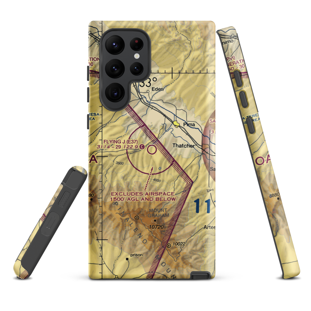 Flying J Ranch Airport (E37) VFR Sectional Samsung Phone Case Samsung Galaxy S22 Ultra model shown