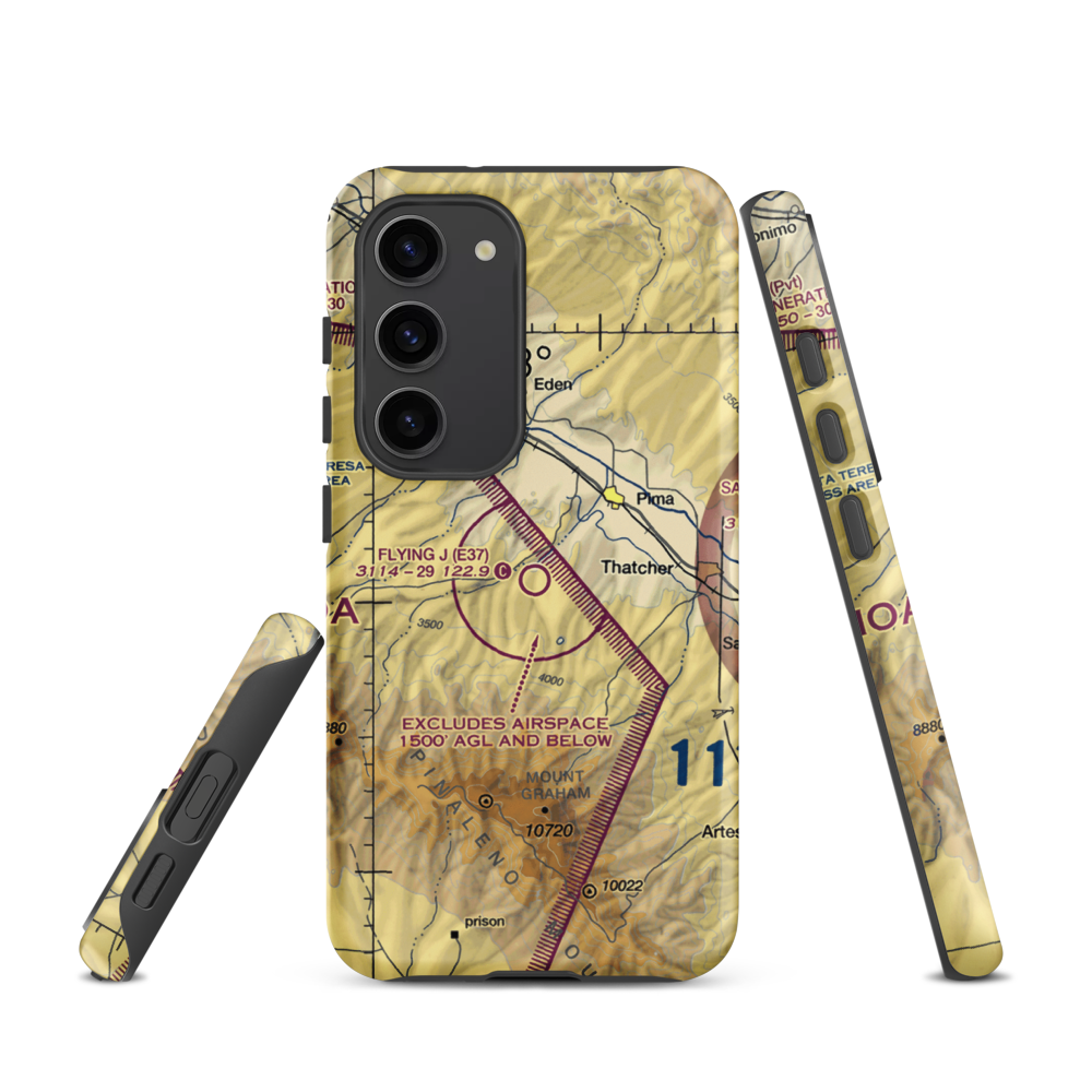 Flying J Ranch Airport (E37) VFR Sectional Samsung Phone Case Samsung Galaxy S23 model shown
