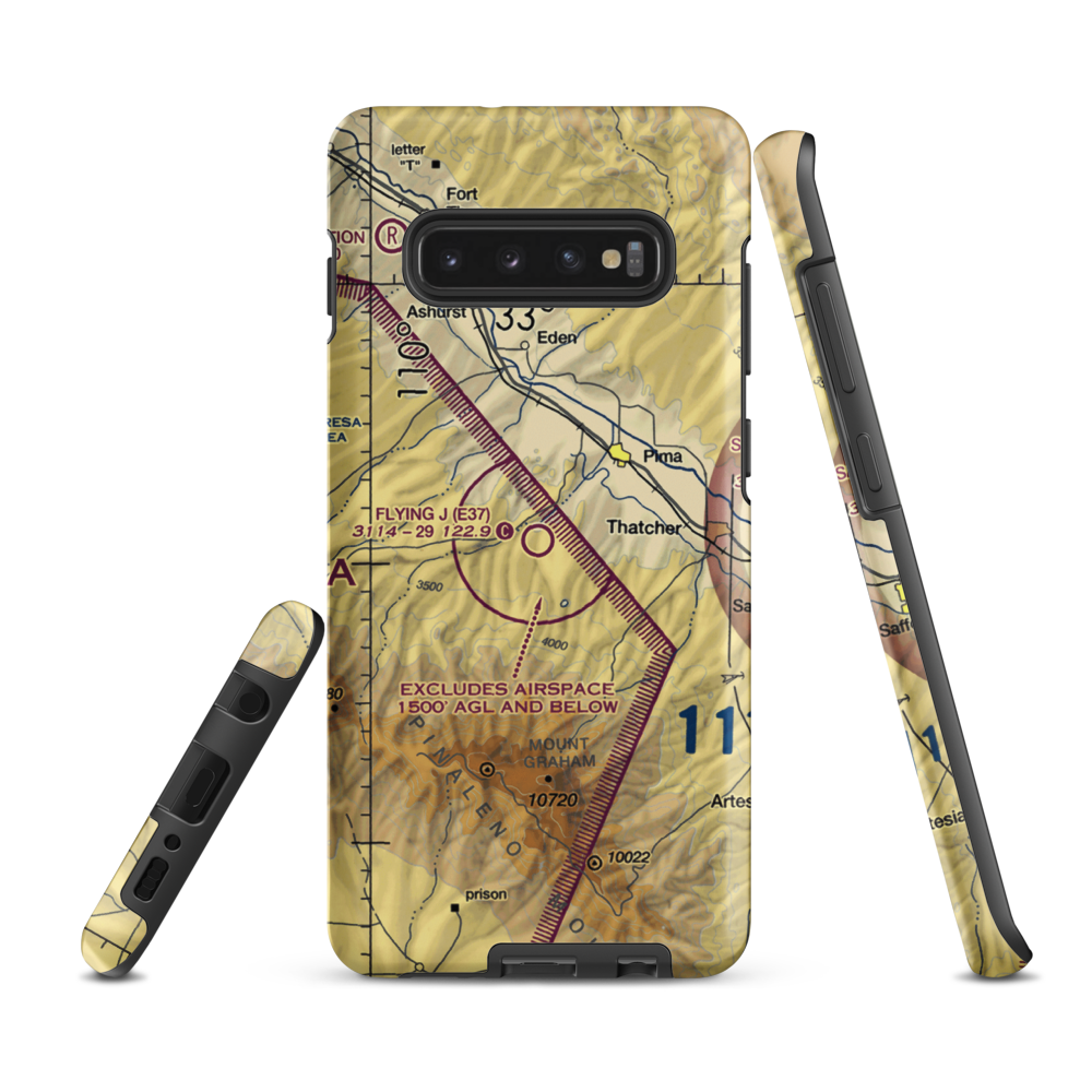 Flying J Ranch Airport (E37) VFR Sectional Samsung Phone Case Samsung Galaxy S10 Plus model shown