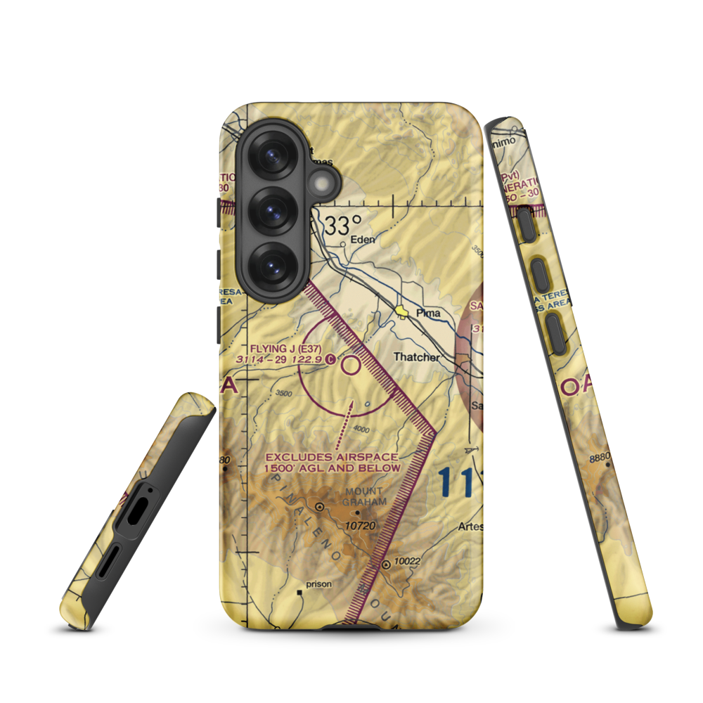 Flying J Ranch Airport (E37) VFR Sectional Samsung Phone Case Samsung Galaxy S25 model shown