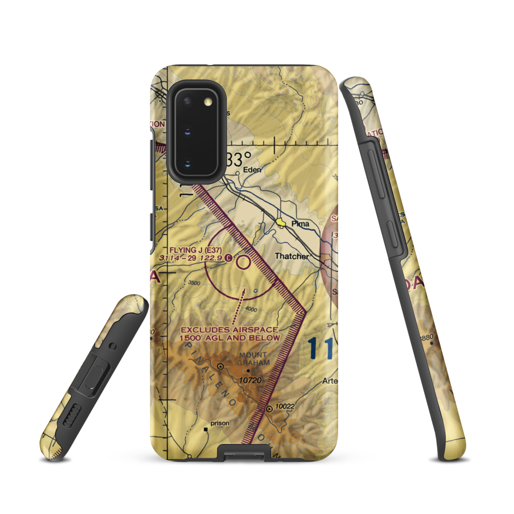 Flying J Ranch Airport (E37) VFR Sectional Samsung Phone Case Samsung Galaxy S20 model shown