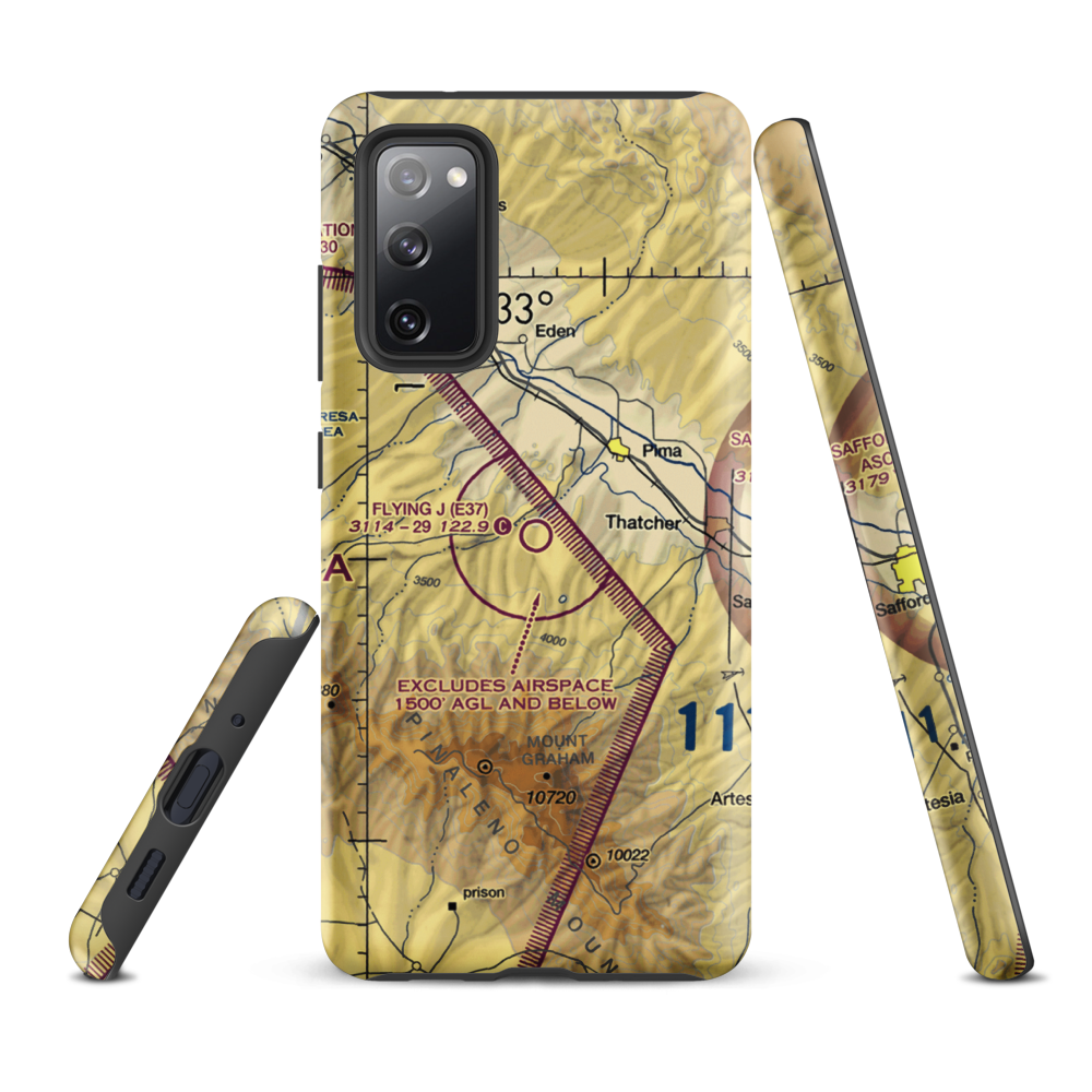 Flying J Ranch Airport (E37) VFR Sectional Samsung Phone Case Samsung Galaxy S20 FE model shown