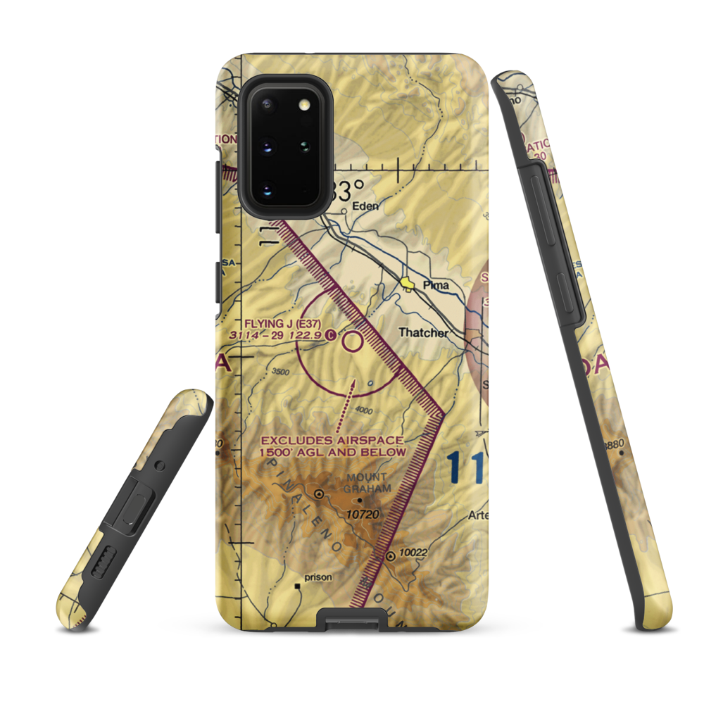 Flying J Ranch Airport (E37) VFR Sectional Samsung Phone Case Samsung Galaxy S20 Plus model shown