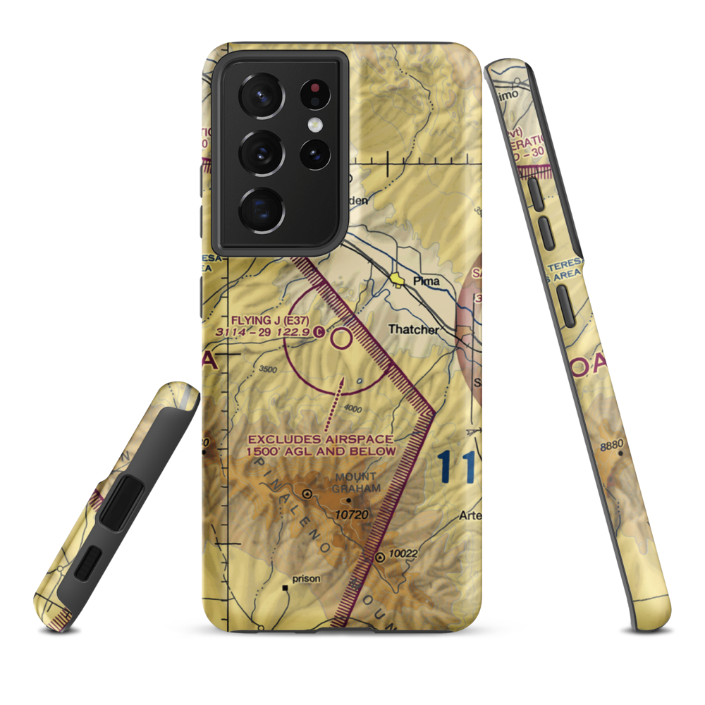 Flying J Ranch Airport (E37) VFR Sectional Samsung Phone Case Samsung Galaxy S21 Ultra model shown