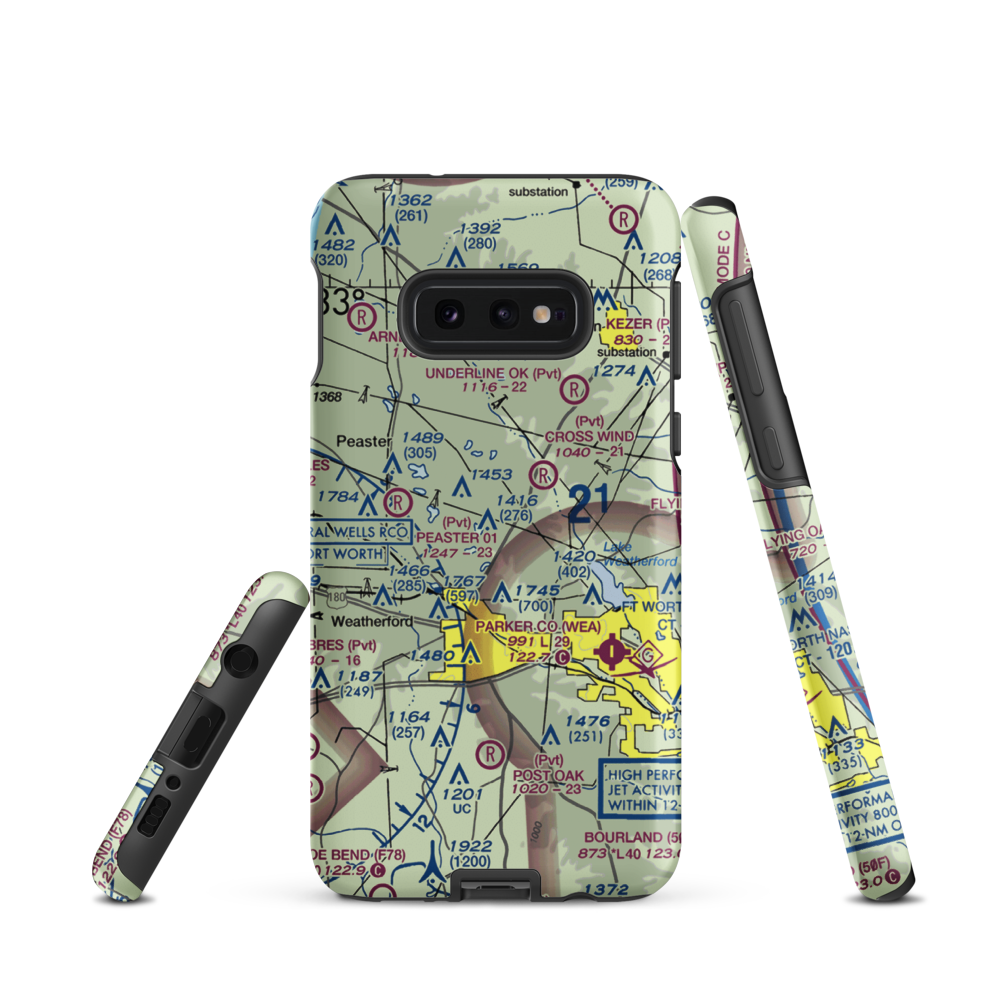 Flying K Airport (6TA7) VFR Sectional Samsung Phone Case Samsung Galaxy S10e model shown