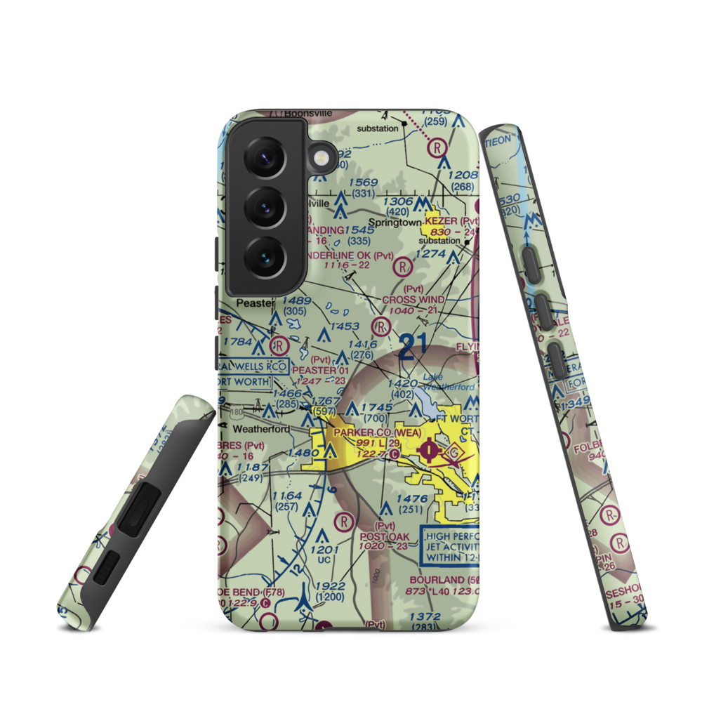 Flying K Airport (6TA7) VFR Sectional Samsung Phone Case Samsung Galaxy S22 model shown