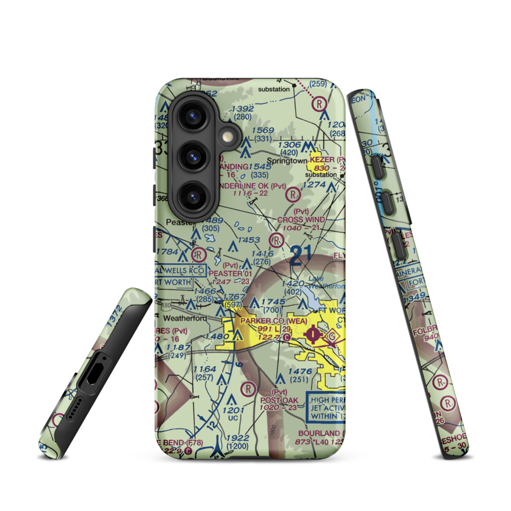 Flying K Airport (6TA7) VFR Sectional Samsung Phone Case Samsung Galaxy S24 model shown
