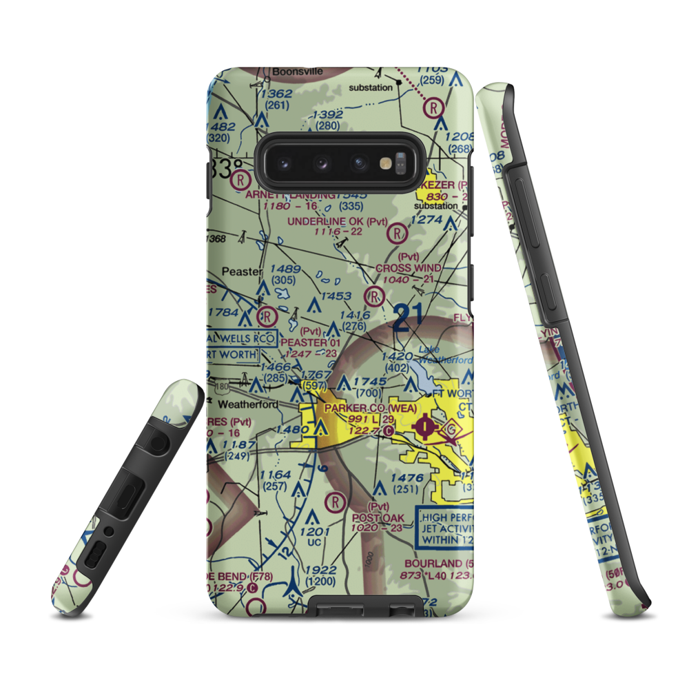 Flying K Airport (6TA7) VFR Sectional Samsung Phone Case Samsung Galaxy S10 Plus model shown