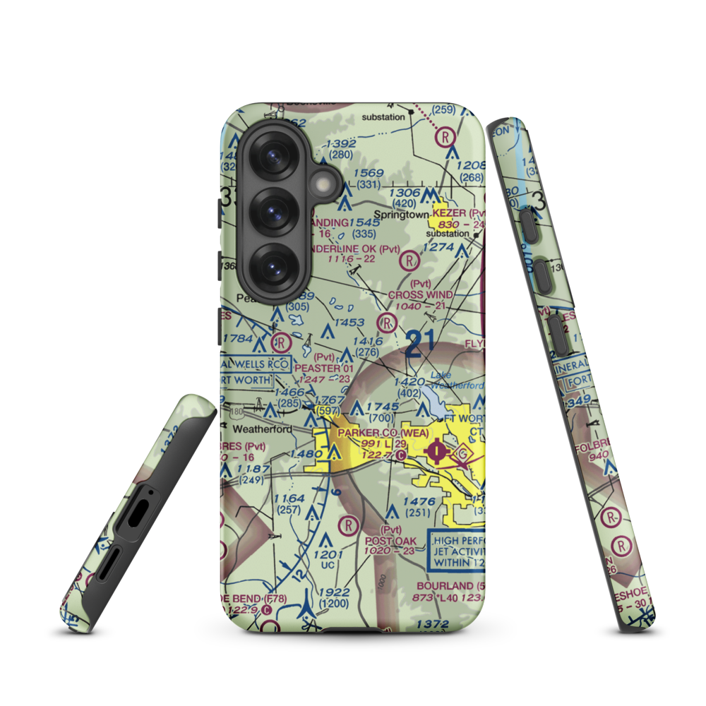 Flying K Airport (6TA7) VFR Sectional Samsung Phone Case Samsung Galaxy S25 model shown