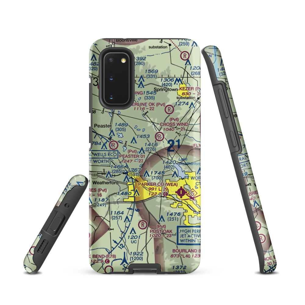 Flying K Airport (6TA7) VFR Sectional Samsung Phone Case Samsung Galaxy S20 model shown