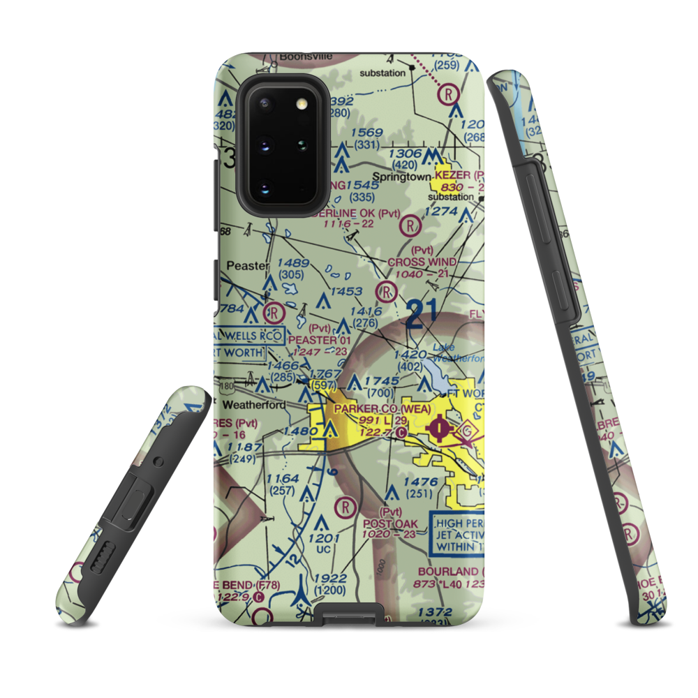 Flying K Airport (6TA7) VFR Sectional Samsung Phone Case Samsung Galaxy S20 Plus model shown