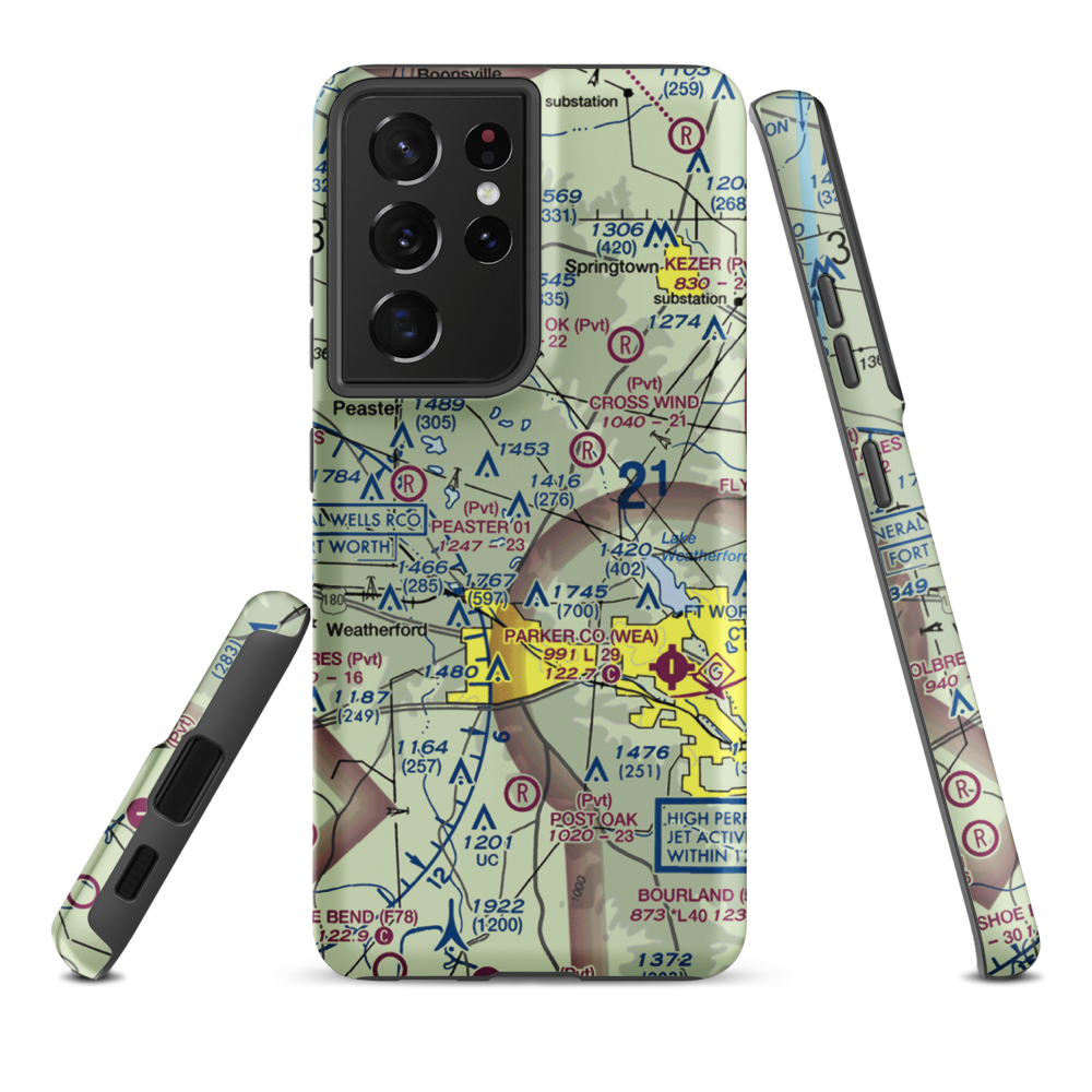 Flying K Airport (6TA7) VFR Sectional Samsung Phone Case Samsung Galaxy S21 Ultra model shown