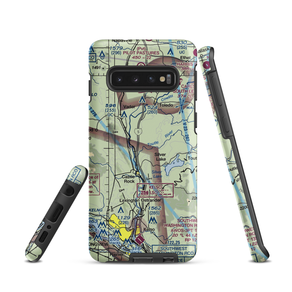 Flying K Ranch Airport (WA99) VFR Sectional Samsung Phone Case Samsung Galaxy S10 model shown