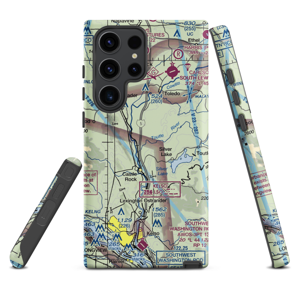 Flying K Ranch Airport (WA99) VFR Sectional Samsung Phone Case Samsung Galaxy S23 Ultra model shown
