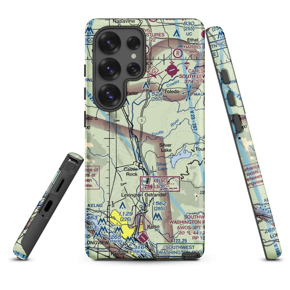 Flying K Ranch Airport (WA99) VFR Sectional Samsung Phone Case Samsung Galaxy S25 Ultra model shown