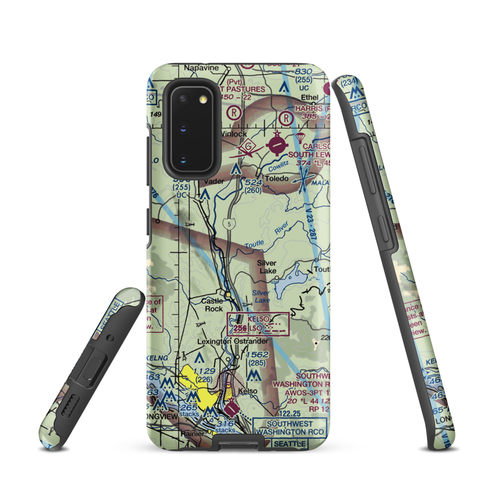 Flying K Ranch Airport (WA99) VFR Sectional Samsung Phone Case Samsung Galaxy S20 model shown