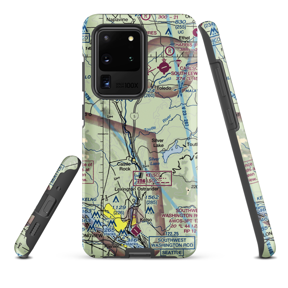 Flying K Ranch Airport (WA99) VFR Sectional Samsung Phone Case Samsung Galaxy S20 Ultra model shown