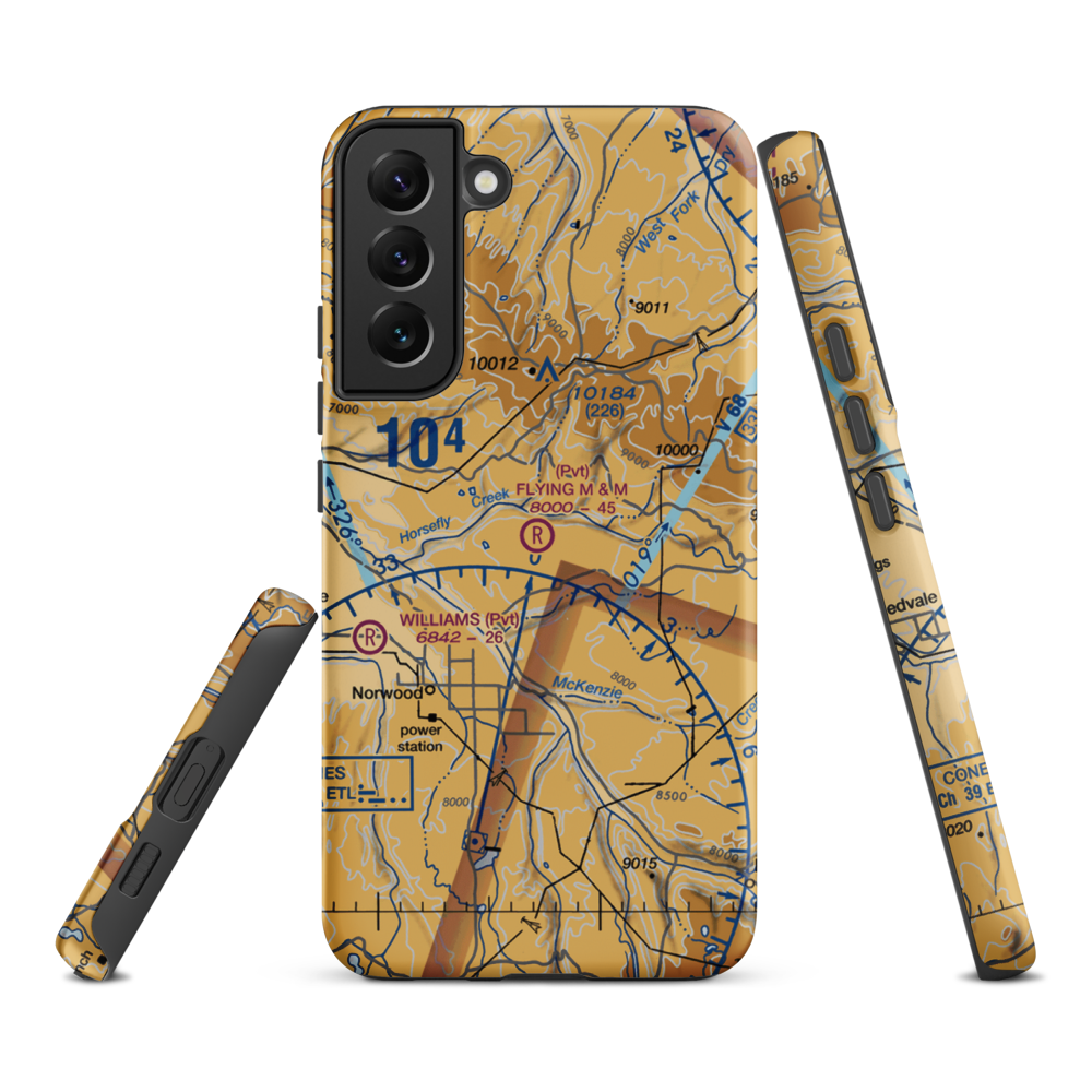 Flying M & M Ranch Airport (0CO6) VFR Sectional Samsung Phone Case Samsung Galaxy S22 Plus model shown