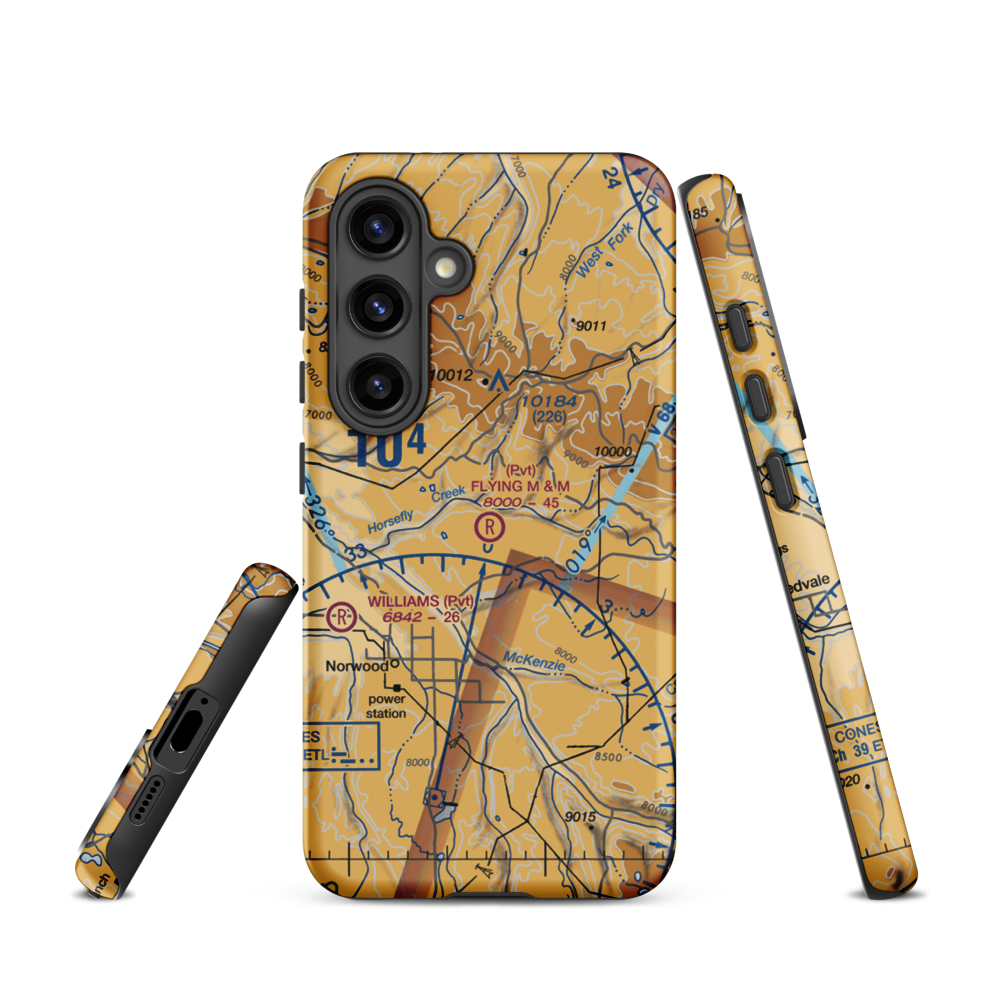 Flying M & M Ranch Airport (0CO6) VFR Sectional Samsung Phone Case Samsung Galaxy S24 model shown