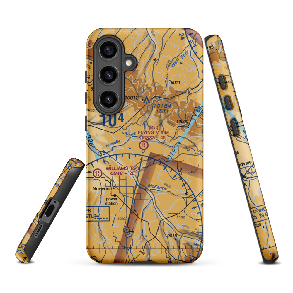 Flying M & M Ranch Airport (0CO6) VFR Sectional Samsung Phone Case Samsung Galaxy S24 Plus model shown