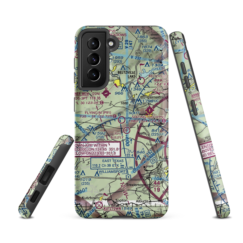 Flying M Aerodrome (P91) VFR Sectional Samsung Phone Case Samsung Galaxy S21 FE model shown