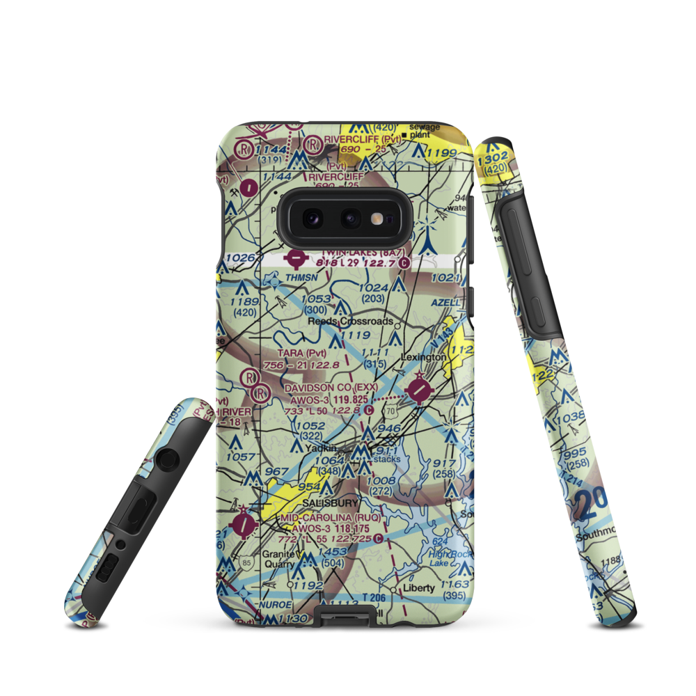 Flying M Airport (2NC6) VFR Sectional Samsung Phone Case Samsung Galaxy S10 Plus model shown
