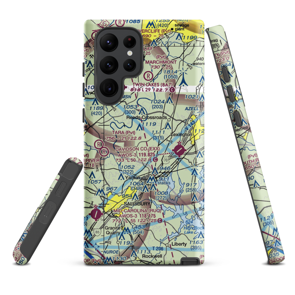 Flying M Airport (2NC6) VFR Sectional Samsung Phone Case Samsung Galaxy S22 Ultra model shown