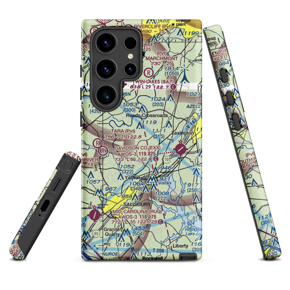 Flying M Airport (2NC6) VFR Sectional Samsung Phone Case Samsung Galaxy S24 Ultra model shown
