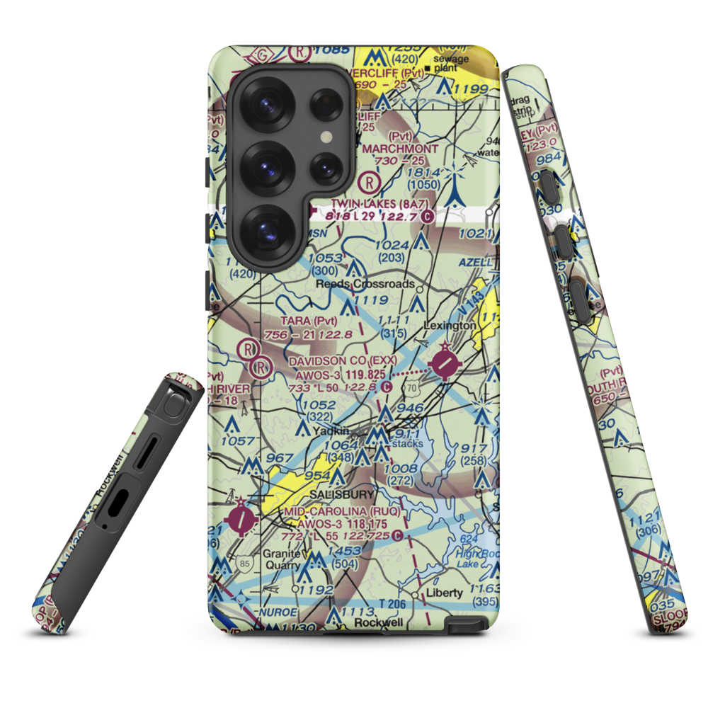 Flying M Airport (2NC6) VFR Sectional Samsung Phone Case Samsung Galaxy S25 Ultra model shown