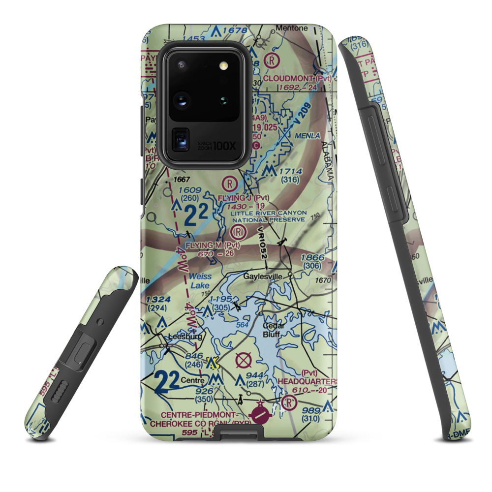 Flying M Ranch Airport (AL32) VFR Sectional Samsung Phone Case Samsung Galaxy S20 Ultra model shown