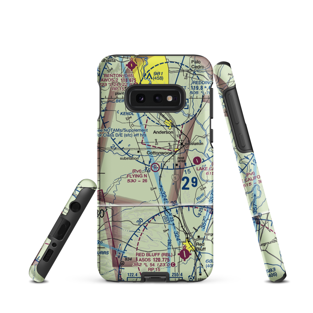 Flying N Ranch Airport (CA04) VFR Sectional Samsung Phone Case Samsung Galaxy S10e model shown