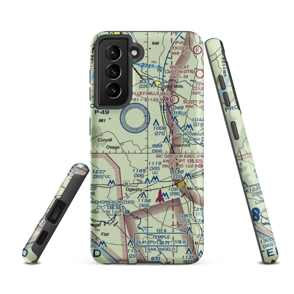Flying Nd Ranch Airport (US-0140) VFR Sectional Samsung Phone Case Samsung Galaxy S21 FE model shown
