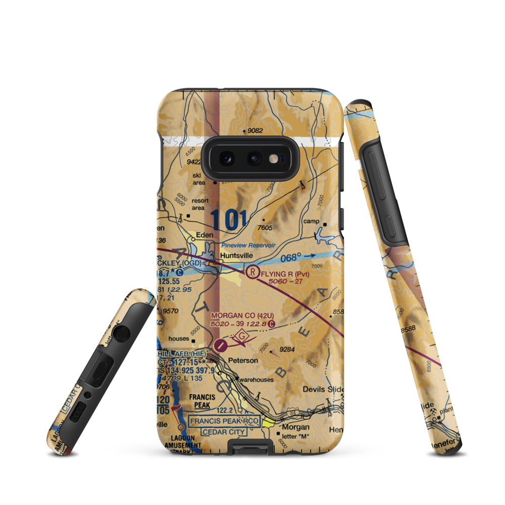 Flying R Airport (11UT) VFR Sectional Samsung Phone Case Samsung Galaxy S10e model shown