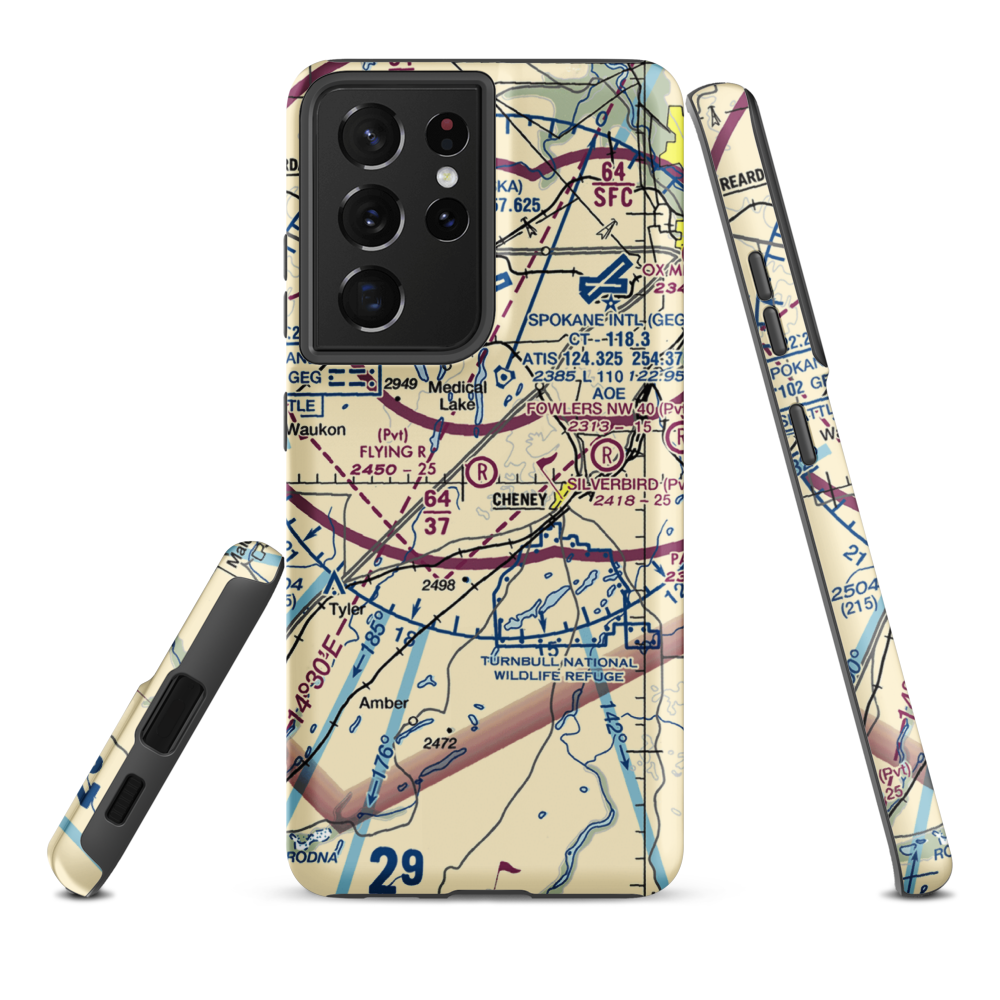 Flying R Ranch Airport (WA49) VFR Sectional Samsung Phone Case Samsung Galaxy S21 Ultra model shown