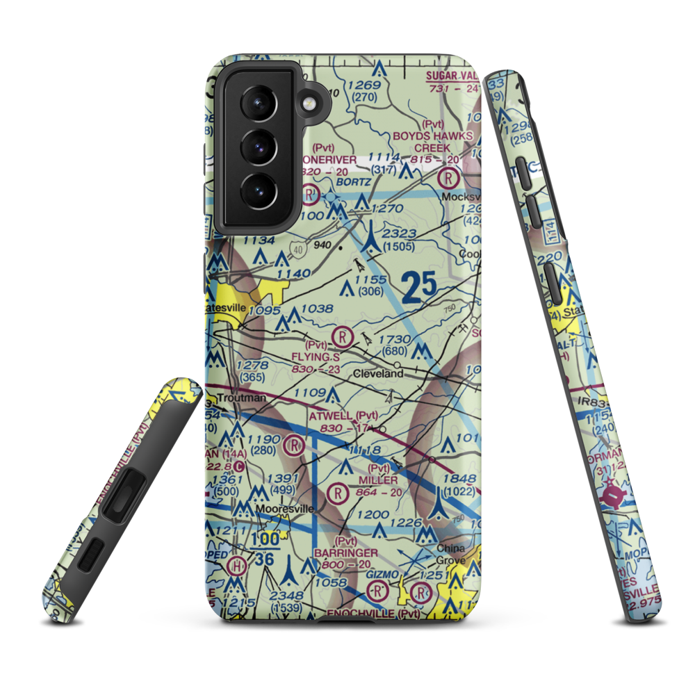 Flying S Ranch Airport (0NC8) VFR Sectional Samsung Phone Case Samsung Galaxy S21 FE model shown