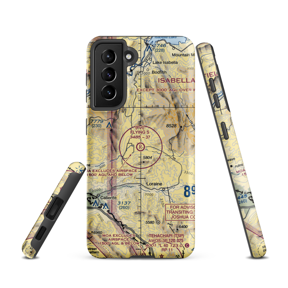 Flying S Ranch Airport (62CL) VFR Sectional Samsung Phone Case Samsung Galaxy S21 model shown