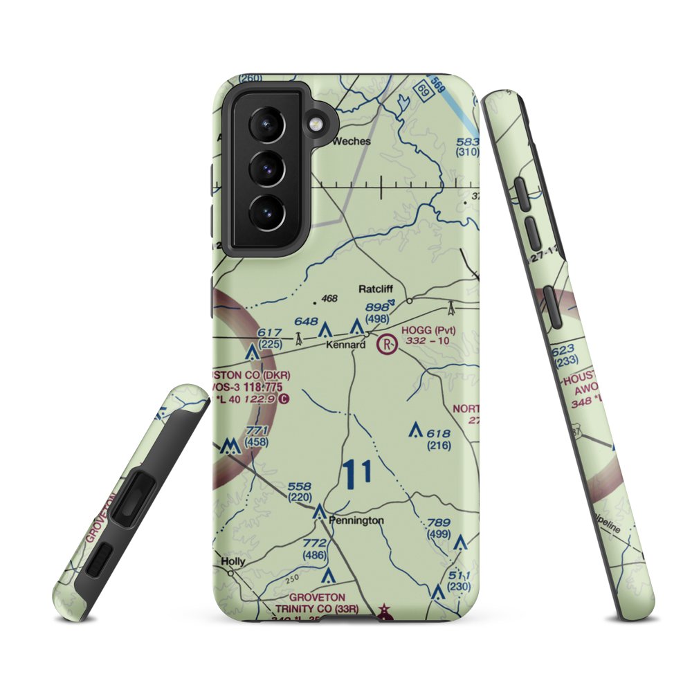 Flying S Ranch Airport (63TE) VFR Sectional Samsung Phone Case Samsung Galaxy S21 Ultra model shown