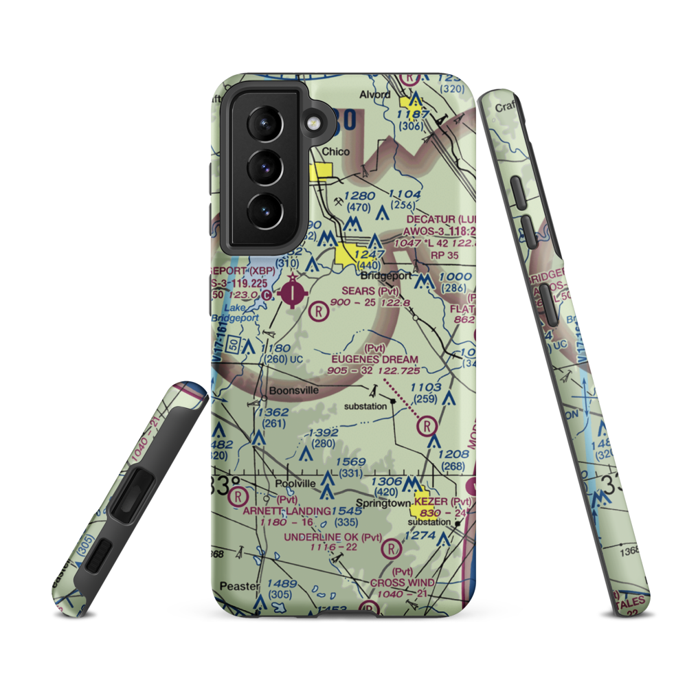 Flying S Ranch Airport (TX37) VFR Sectional Samsung Phone Case Samsung Galaxy S21 Ultra model shown