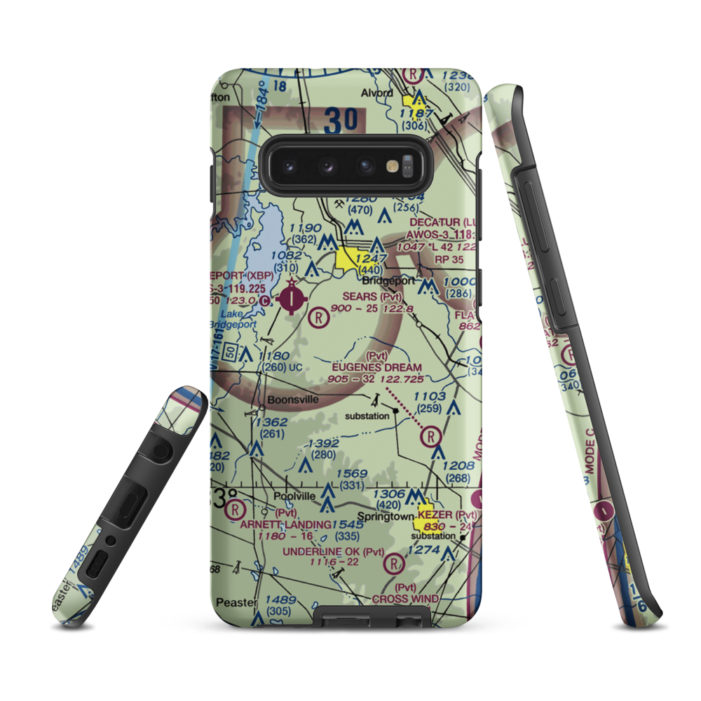 Flying S Ranch Airport (TX37) VFR Sectional Samsung Phone Case Samsung Galaxy S10 Plus model shown