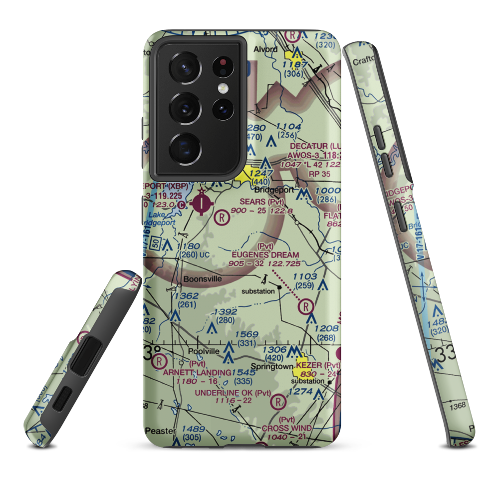 Flying S Ranch Airport (TX37) VFR Sectional Samsung Phone Case Samsung Galaxy S21 Plus model shown