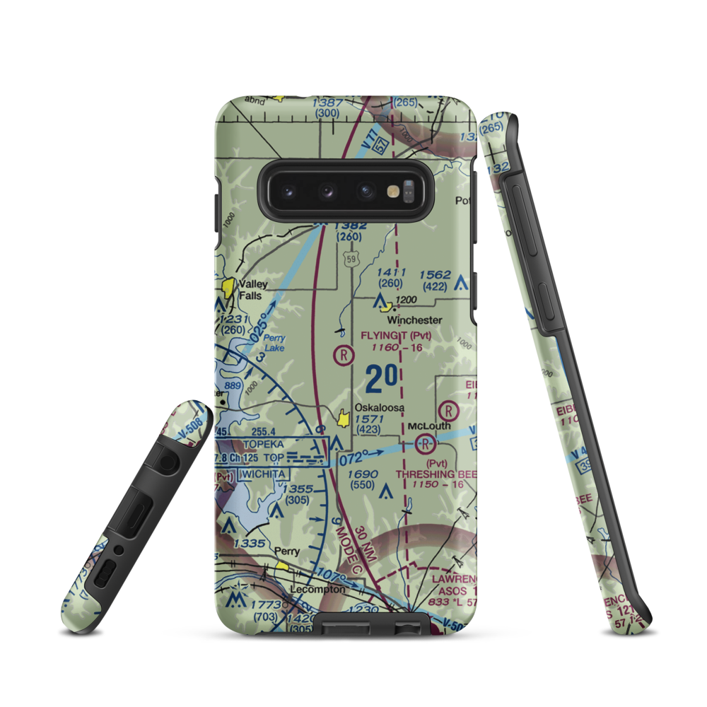 Flying T Airport (7KS0) VFR Sectional Samsung Phone Case Samsung Galaxy S10 model shown