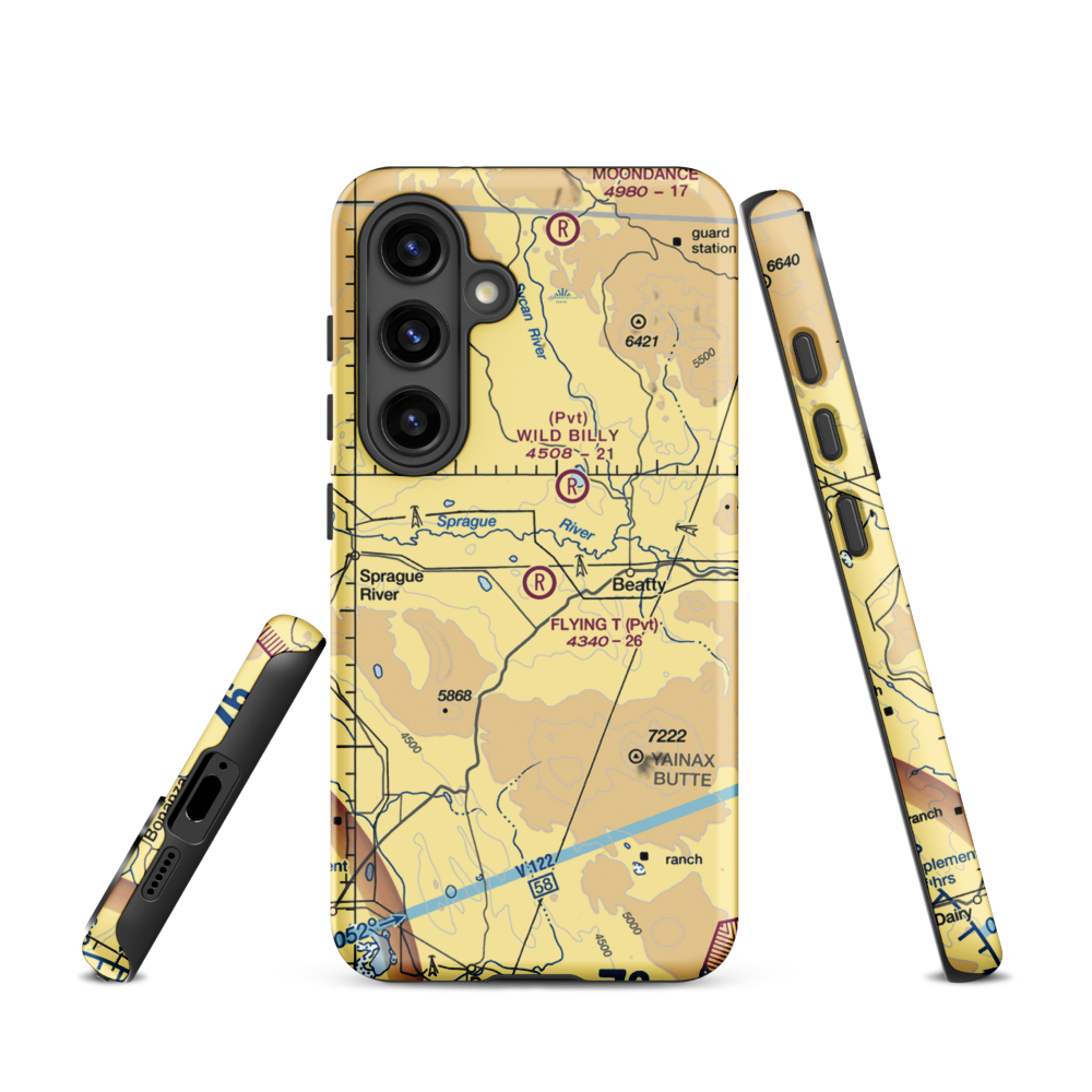 Flying T Ranch Airport (5OR4) VFR Sectional Samsung Phone Case Samsung Galaxy S24 model shown