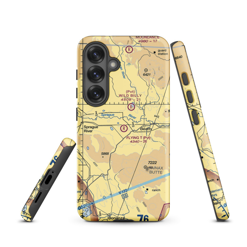 Flying T Ranch Airport (5OR4) VFR Sectional Samsung Phone Case Samsung Galaxy S25 model shown
