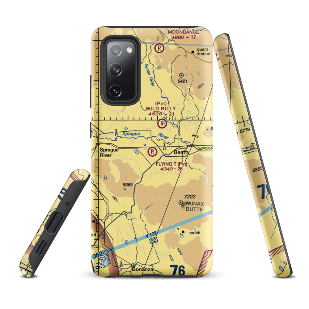 Flying T Ranch Airport (5OR4) VFR Sectional Samsung Phone Case Samsung Galaxy S20 FE model shown