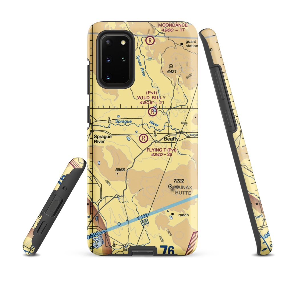 Flying T Ranch Airport (5OR4) VFR Sectional Samsung Phone Case Samsung Galaxy S20 Plus model shown