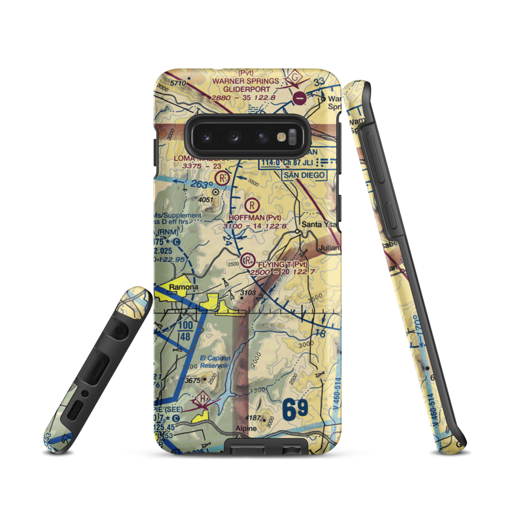 Flying T Ranch Airport (CA76) VFR Sectional Samsung Phone Case Samsung Galaxy S10 model shown