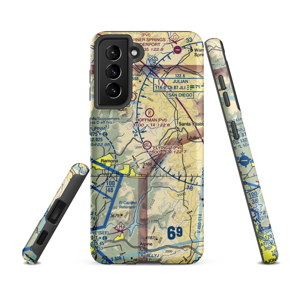 Flying T Ranch Airport (CA76) VFR Sectional Samsung Phone Case Samsung Galaxy S21 Ultra model shown