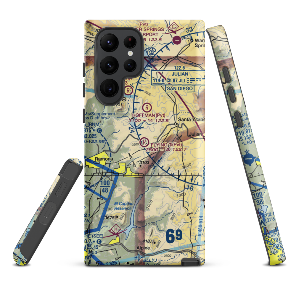 Flying T Ranch Airport (CA76) VFR Sectional Samsung Phone Case Samsung Galaxy S22 Ultra model shown
