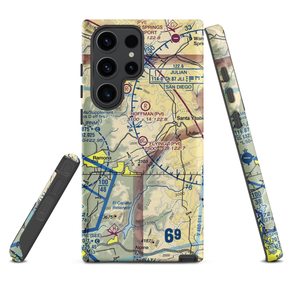Flying T Ranch Airport (CA76) VFR Sectional Samsung Phone Case Samsung Galaxy S23 Ultra model shown