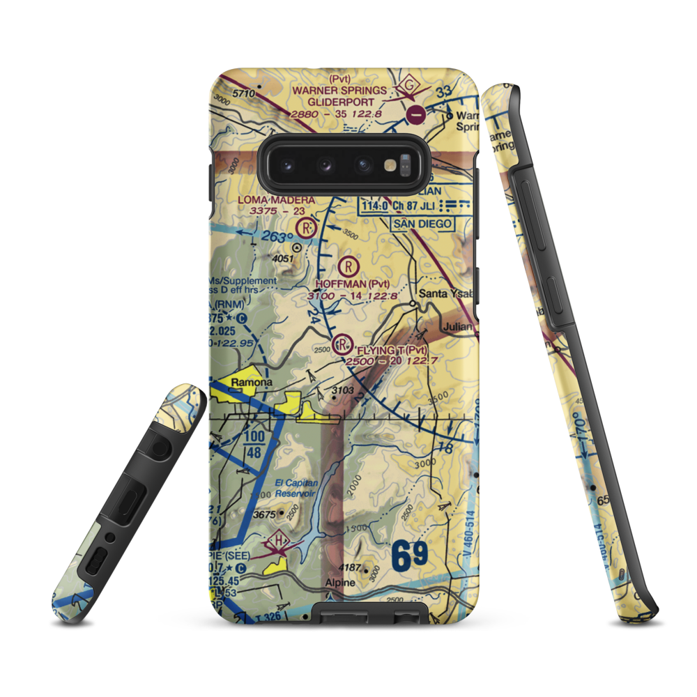 Flying T Ranch Airport (CA76) VFR Sectional Samsung Phone Case Samsung Galaxy S10 Plus model shown
